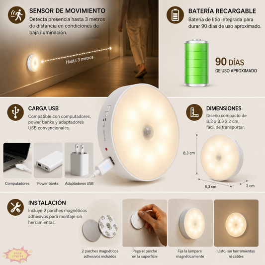 GlowMotion - Detecta movimiento e ilumina al instante