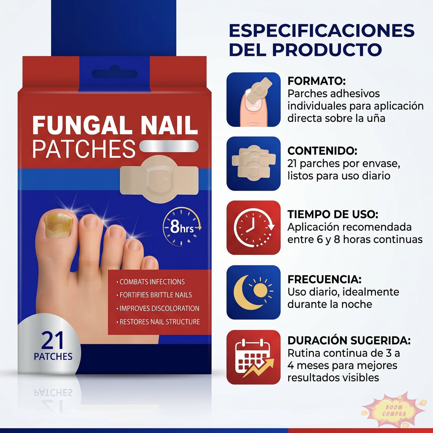 Parches ANTI-HONGOS - Uñas más claras, sanas y uniformes
