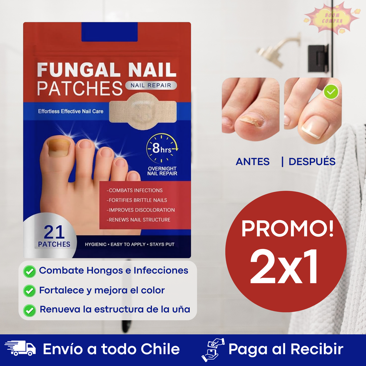 Parches ANTI-HONGOS - Uñas más claras, sanas y uniformes
