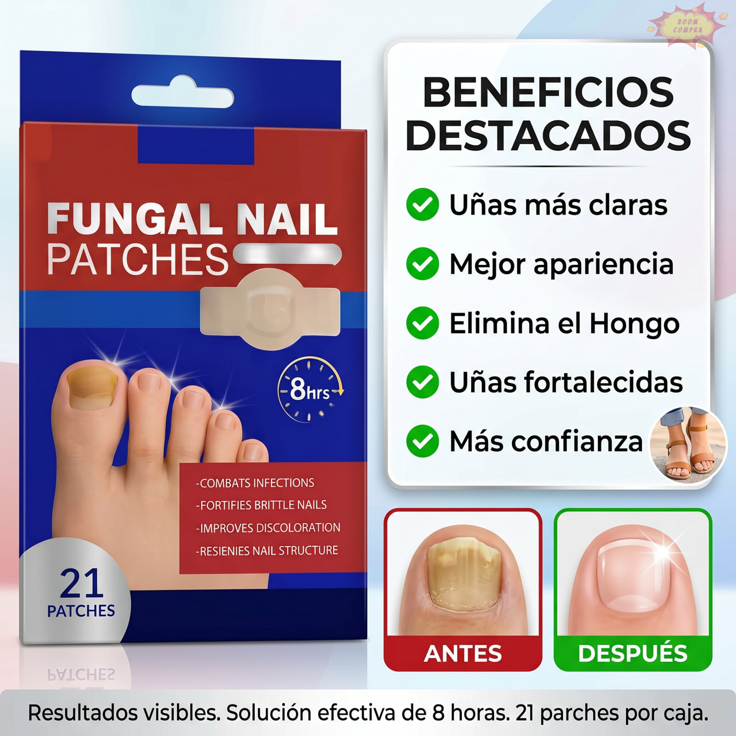 Parches ANTI-HONGOS - Uñas más claras, sanas y uniformes