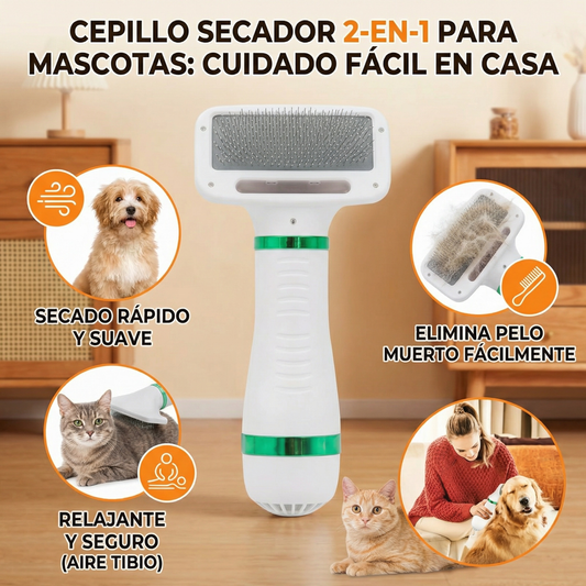 Cepillo Y Secador De Mascotas 2 En 1