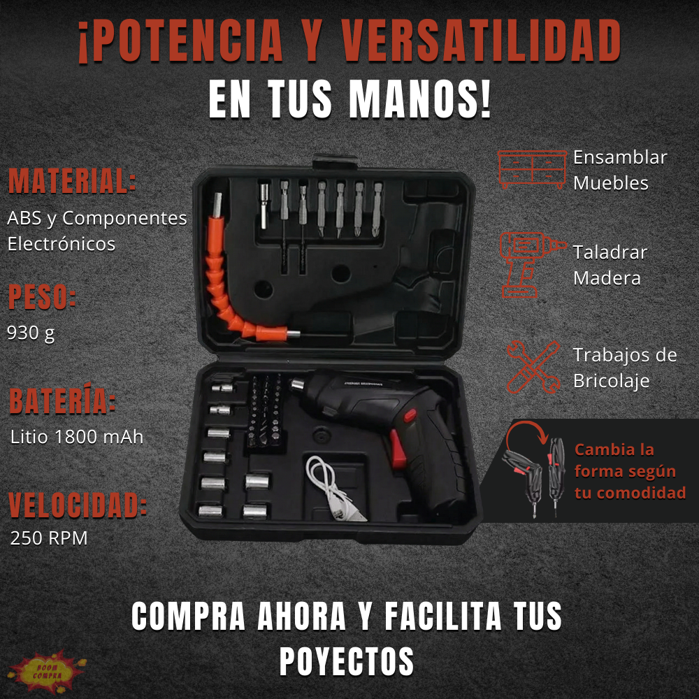 JUEGO DE DESATORNILLADOR ELÉCTRICO
